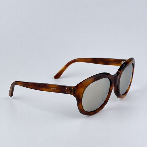Celine Women BRAND NEW Sunglasses Light Havana Smoke Mirror Oval CL40071I 56C - Picture 5 of 10